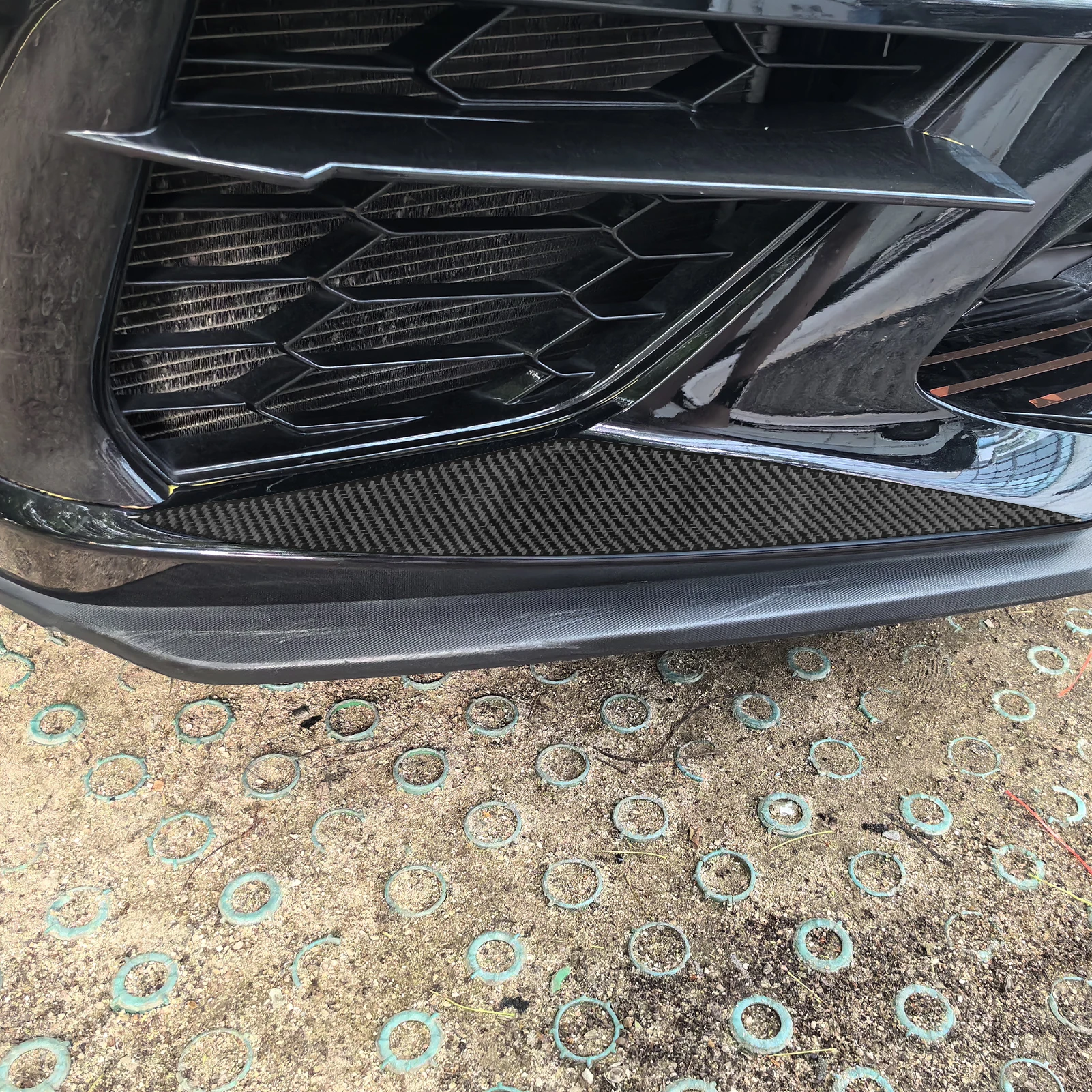 For Chevrolet Corvette C8 Z51 Z06 2020-2023 Car Accessories Carbon Fiber Front Bumper Spoiler Intake Vent Cover Trim Sticker