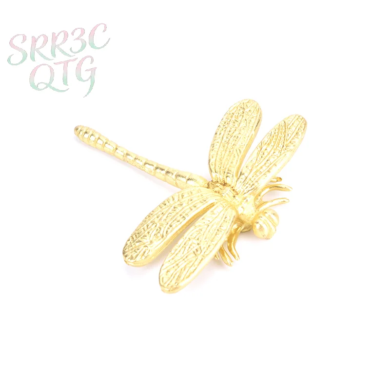 Brass Dragonfly Handle Simple Nordic Cabinet Gold Pure Copper Drawer Door Knob