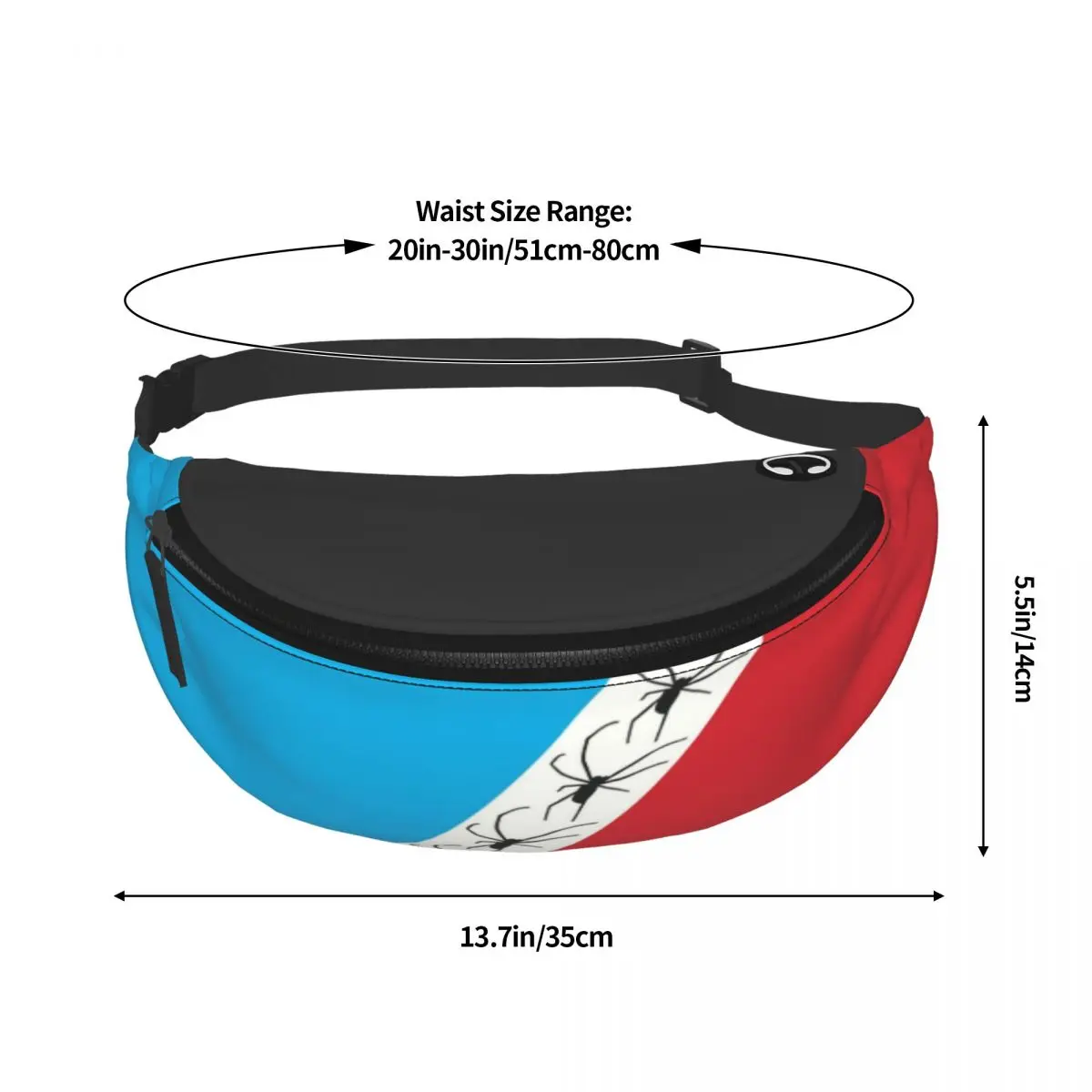 Aranhas personalizadas rastejando Fanny Pack para mulheres e homens, Cool Animal Crossbody, saco de cintura, viagem, caminhadas, telefone Money Pouch, preto