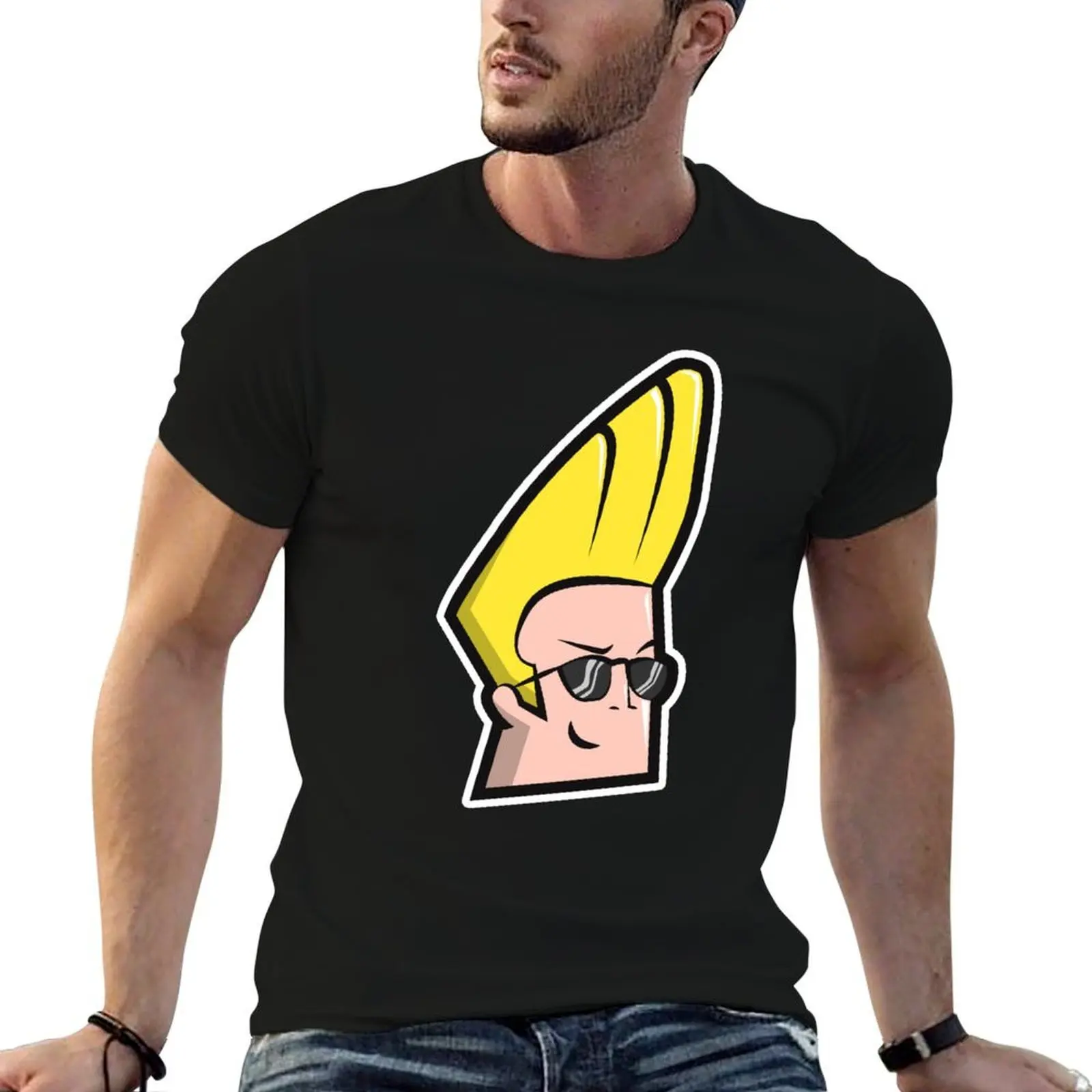 

Johnny Bravo face. Birthday party gifts T-Shirt essential t shirt t shirts for man pack cotton T-Shirt