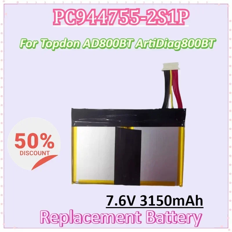 

PC944755-2S1P 7.6V 3150mAh for Topdon AD800BT ArtiDiag800BT Replacement Power Tool Battery