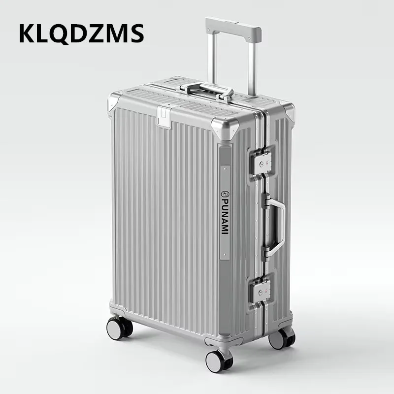 KLQDZMS New Suitcase 20"24"26 PC Boarding Box Men's Aluminum Frame Trolley Case Business Password Box Carry-on Travel Luggage