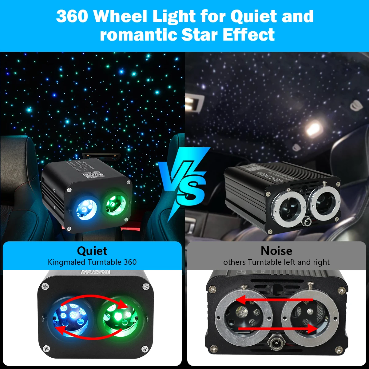 20W Twinkle Car Roof Star Light with RGB Meteor Music APP Control Fiber Optic Star Ceiling Light Kit for Starry Sky ceiling