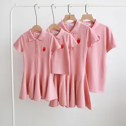 Family Clothes Summer Sports cotton Out Clothing Dad And Son For Mom And Daughter Dress T-shirt 2023 new Family Of Four / Three