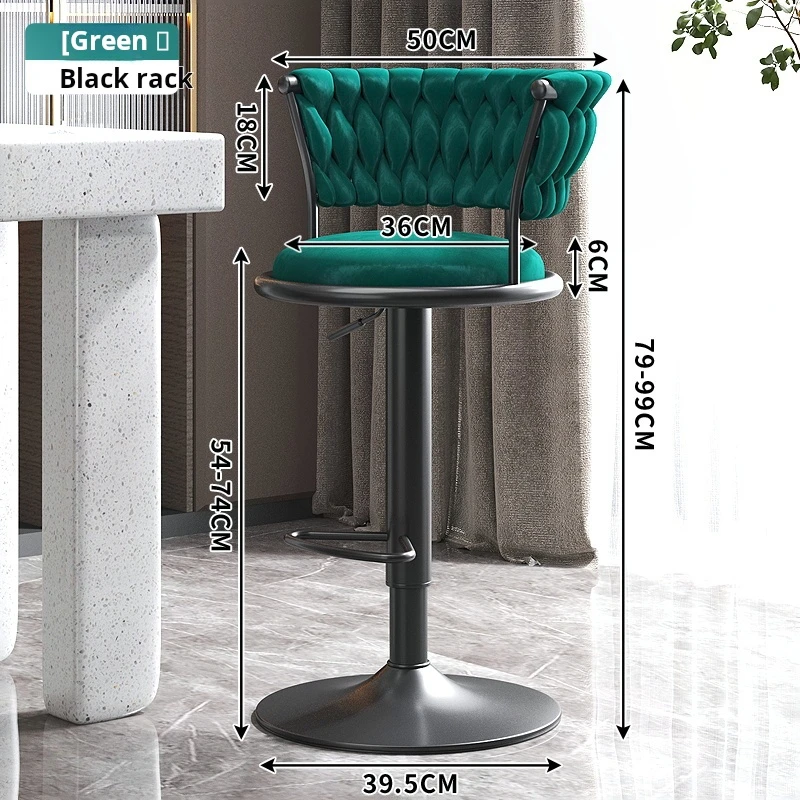 高級ベルベット背もたれバースツール、ライトチェア、ハイスツール、商業コーヒーショップレジ、家庭、キッチン