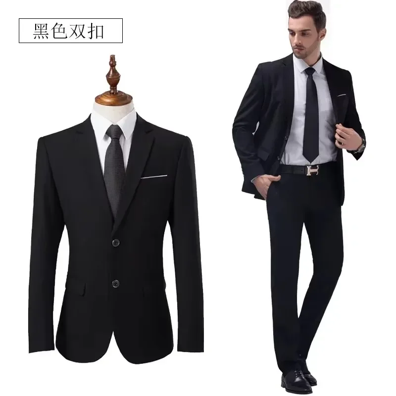S-8XL Anzug (Blazer + Hose) Herrenmode Gentleman Europäischer Stil Gentleman Hochzeit Einfarbig Büro Hosting 2-teilig M-6XL