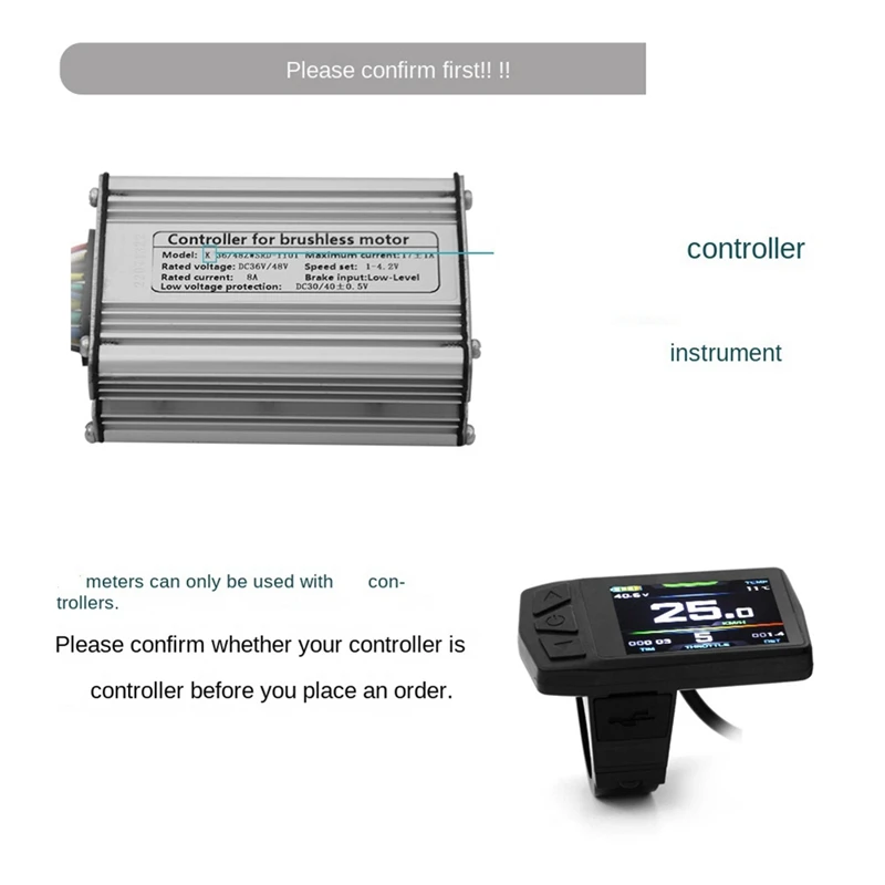 Ebike Display For KT TF01U 24V 36V 48V Intelligent Colorful LCD Meter Waterproof SM Connector Electric Biycle Meter