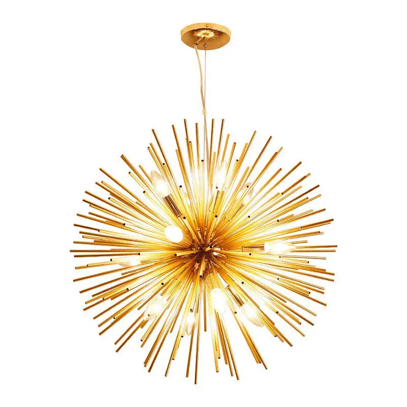 2026 Moderne Aluminium-Pusteblumen-Pendelleuchte Sputnik Igel-LED-Kronleuchter Nordisch Gold für Wohnzimmer Esszimmer Schlafzimmer Dekoration