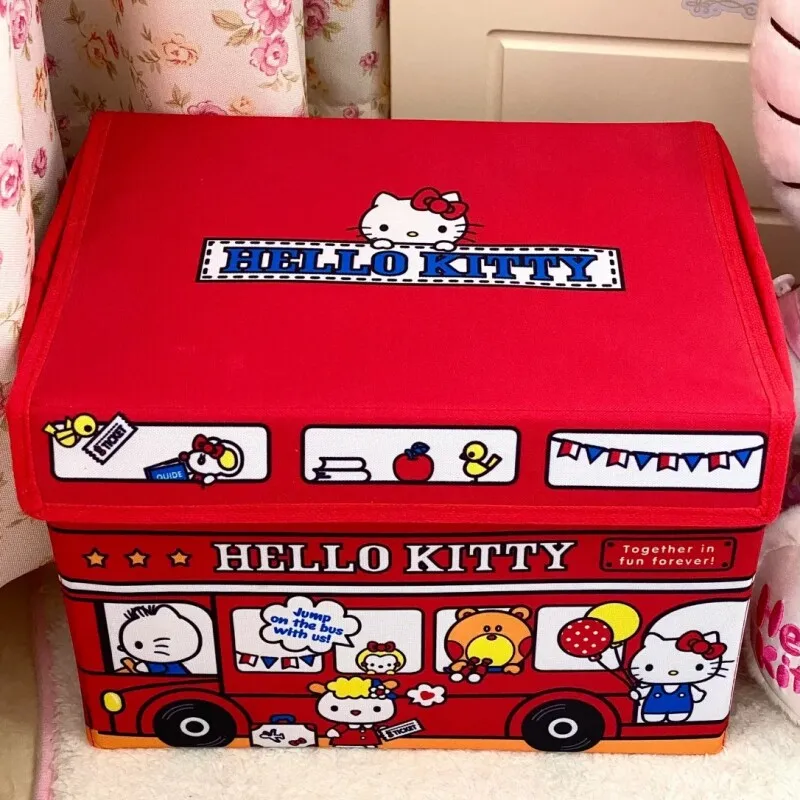 

Anime Hello Kitty Storage Box Cartoon Kawaii Bedroom Decoration Large Capacity Storage Box Women Accessories Cute Gift Wholesale