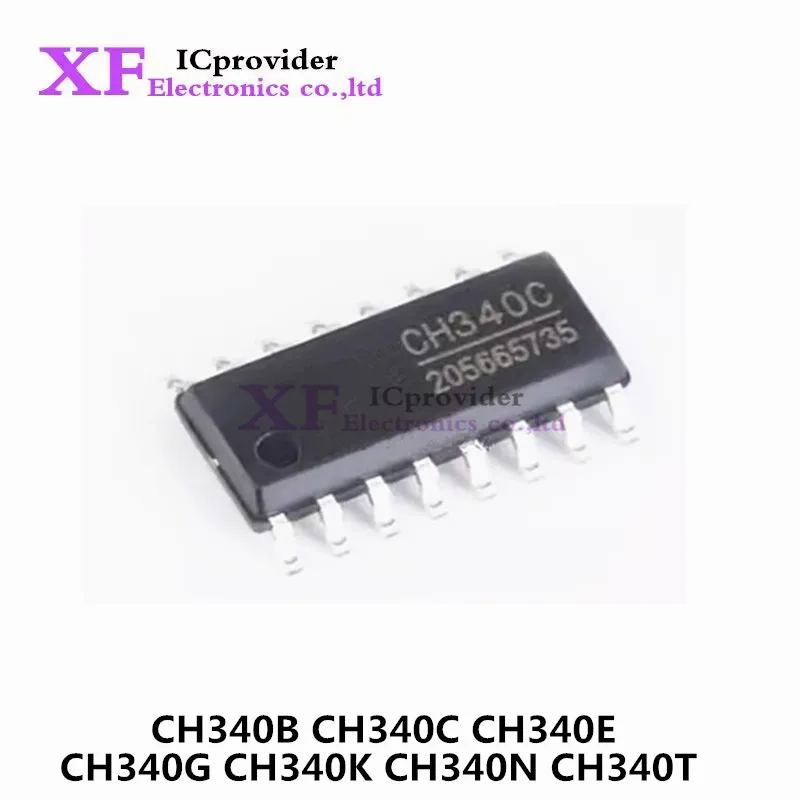 5Pcs New CH340B CH340C CH340E CH340G CH340K CH340N CH340T  SOP16 SOP8 SSOP20 USB to UART interface USB Converter