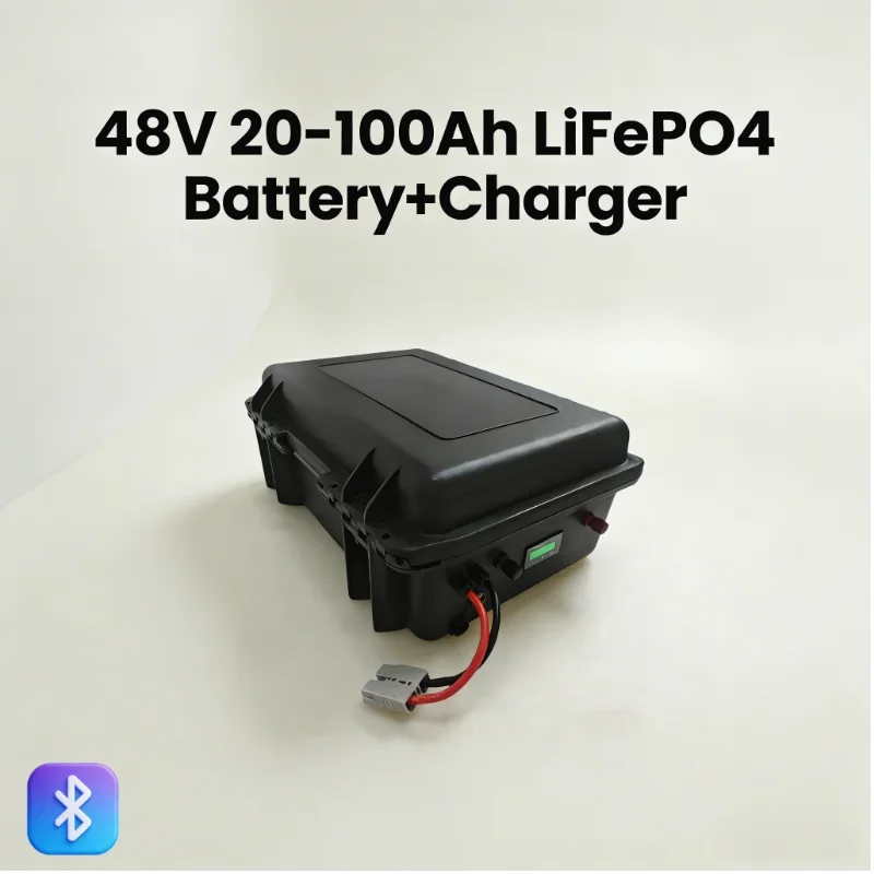 48V 20Ah-100Ah LiFePO4 Battery | Charger Included, Ideal for Solar Panel Systems, RV Off-Grid Power & Marine Use.