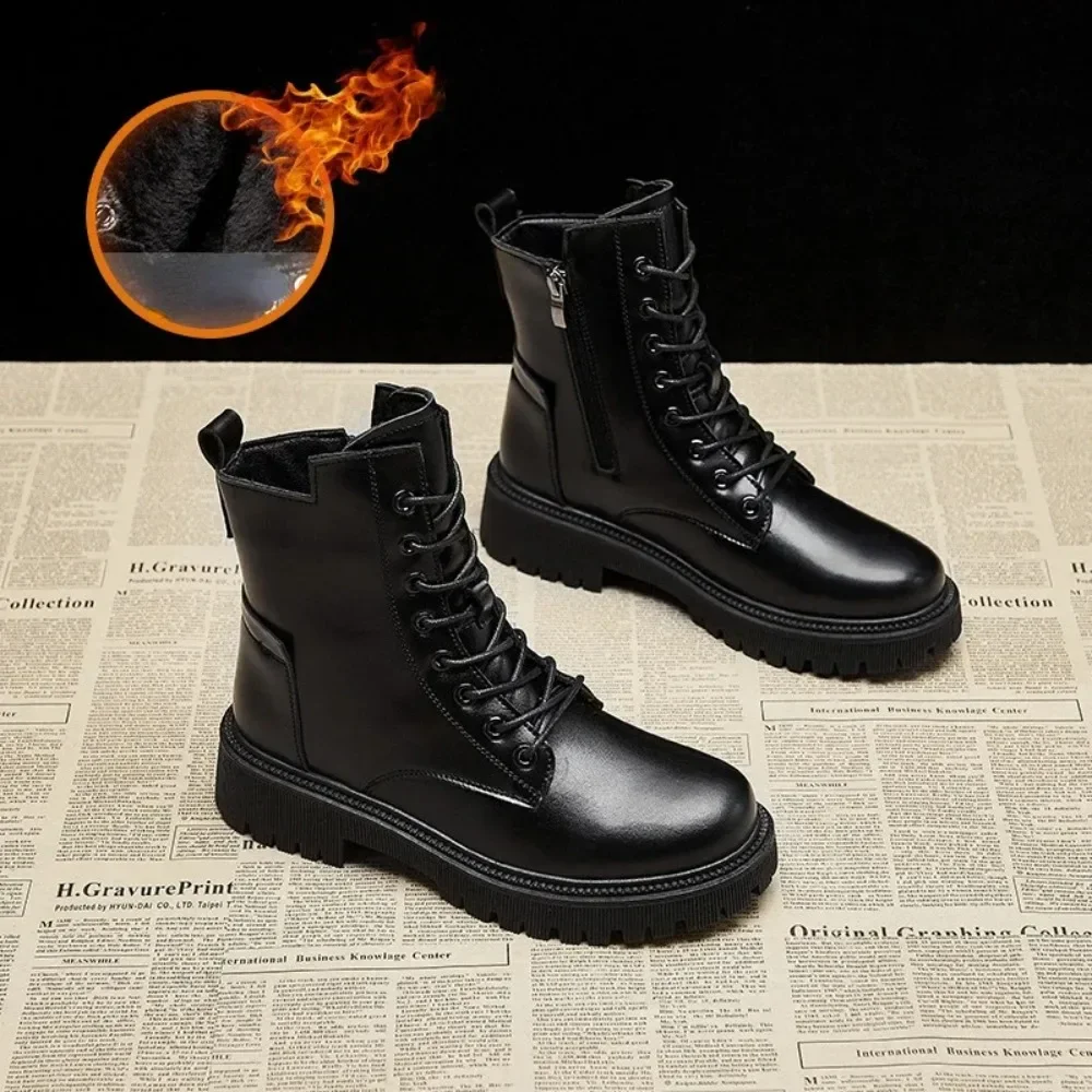 

2026 Autumn/Winter New Black Women's Ankle Boots Fashion Shoes PU Leather Casual Short Boots Women's Comfortable Walking Shoes