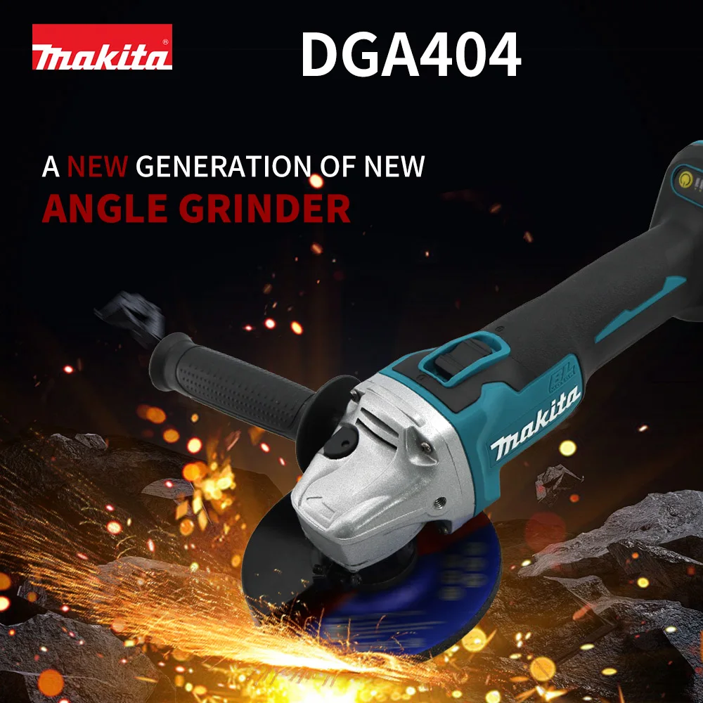 Makita Angle Grinder DGA404 Brushless 18V Lithium Battery Rechargeable Grinder Tool 125/100mm Cutting Machine Polishing Machine