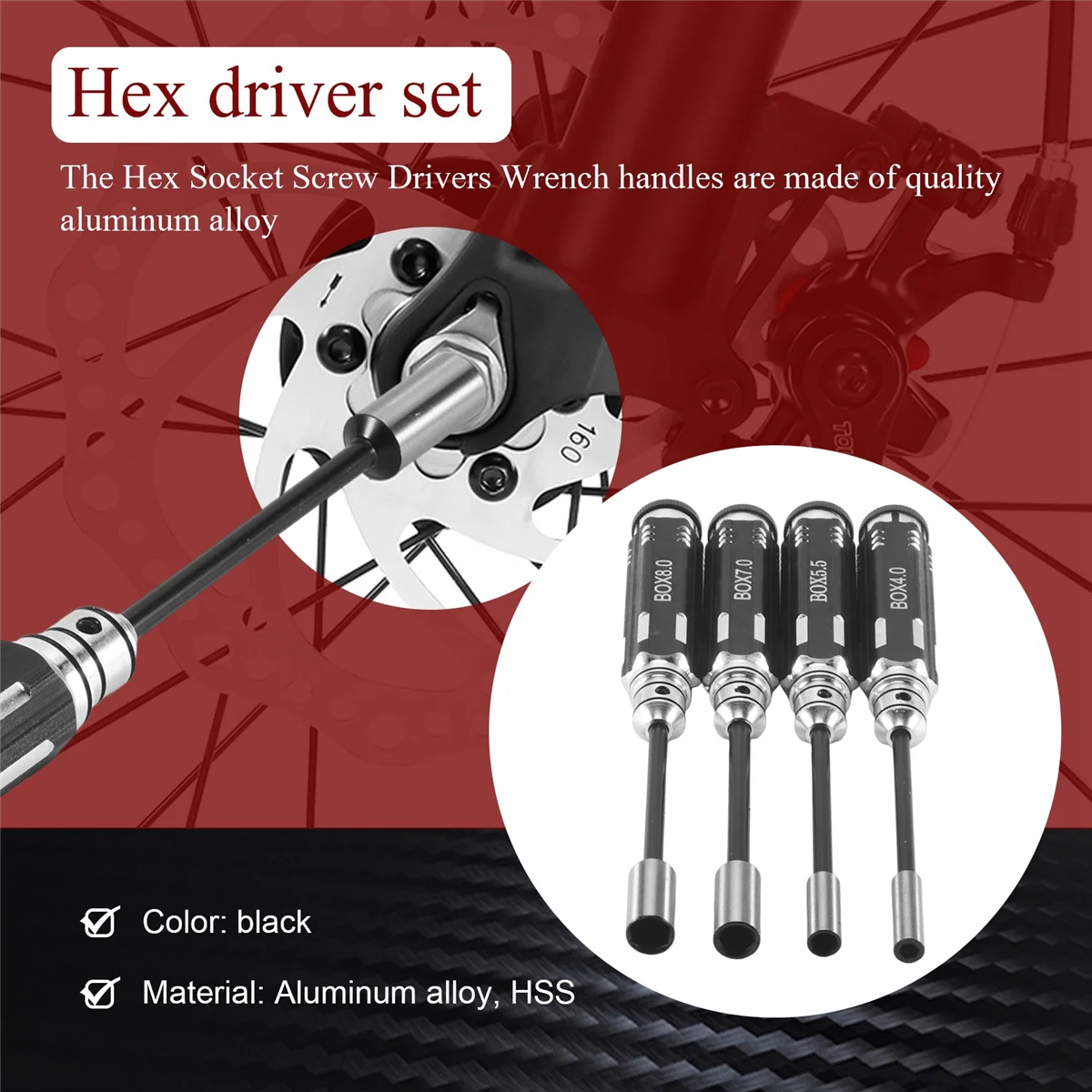 Tournevis hexagonaux pour modèle RC, douille à écrou hexagonal, manchon de roue essoré 4.0/5.5/7.0/8.0mm pour manuel 03/executive et RC, 4 pièces