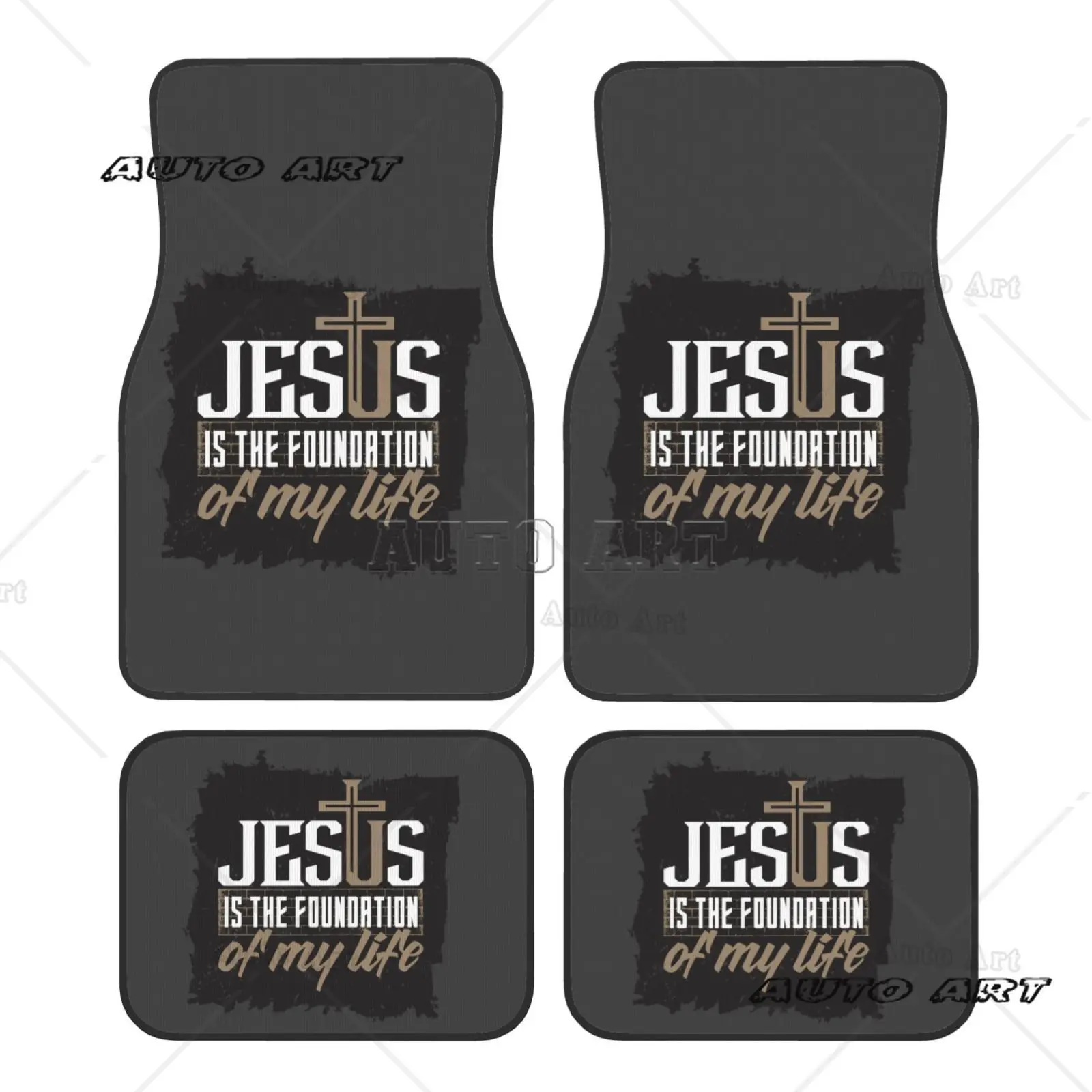 Christian Jesus print custom car floor mat front and rear carpet set 4-piece set suitable for all car floor mats