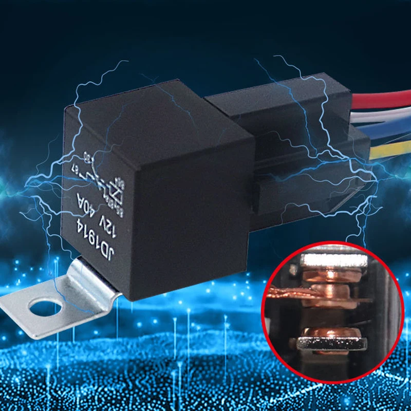 4 5-Pin Waterproof Car Relay 12 V/24 V and Harness Heavy Duty SPDT Automotive Relay With Black Red Copper Terminal Auto Relay