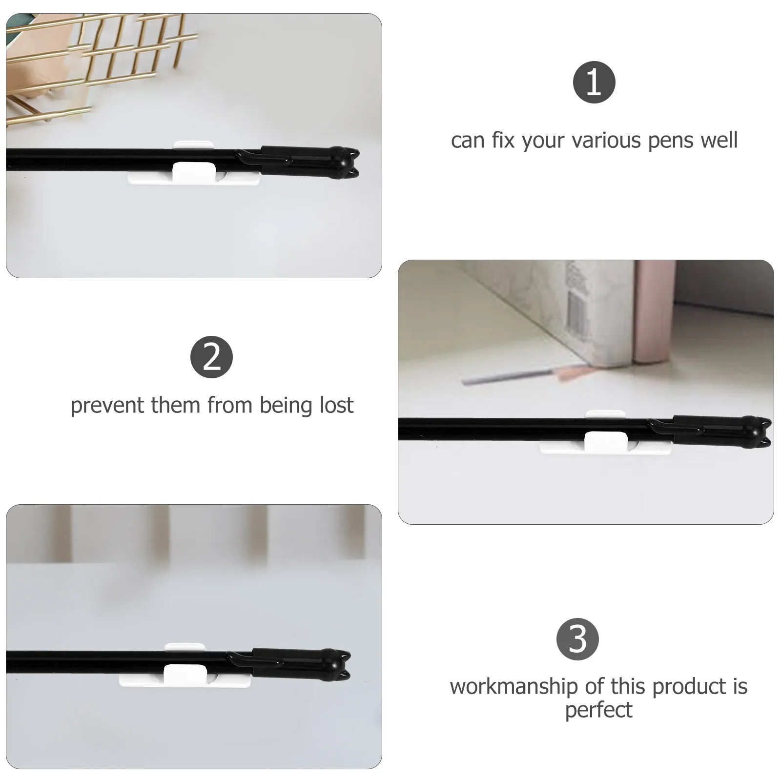 

20 Pcs Pen Clip Accessories Pencil Clips Holders Brush Adhesive Classroom Plastic Fixing Office