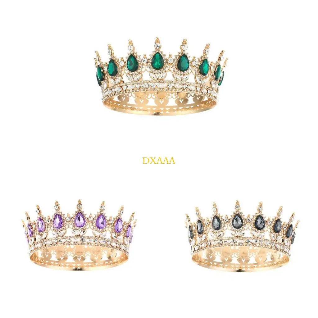 

DXAA Vintage Alloy Rhinestones Crown for Women Hair Decors for Proms and Pageants
