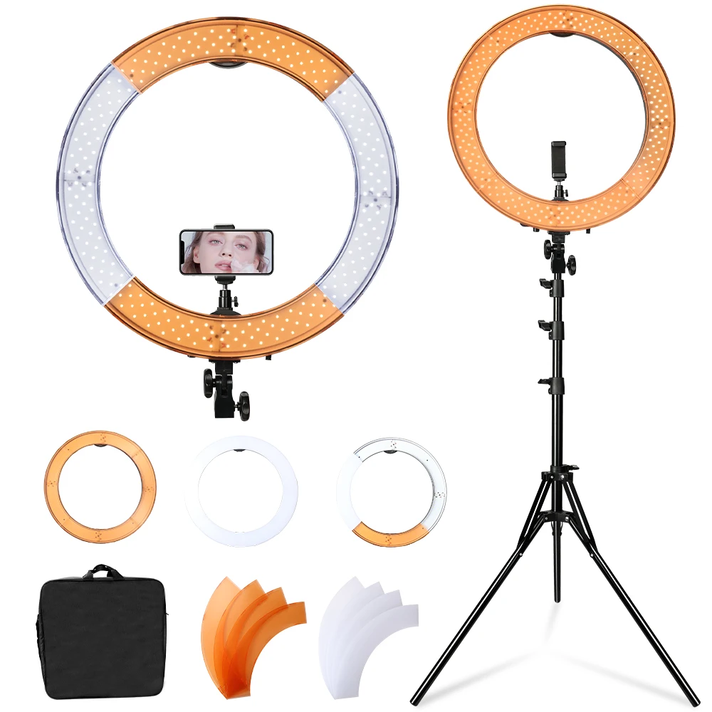 

50W Ring Light 18 Inch LED Ringlight Kit with 73 inch Tripod Stand with Phone Holder for Photography YouTube Video Live Stream