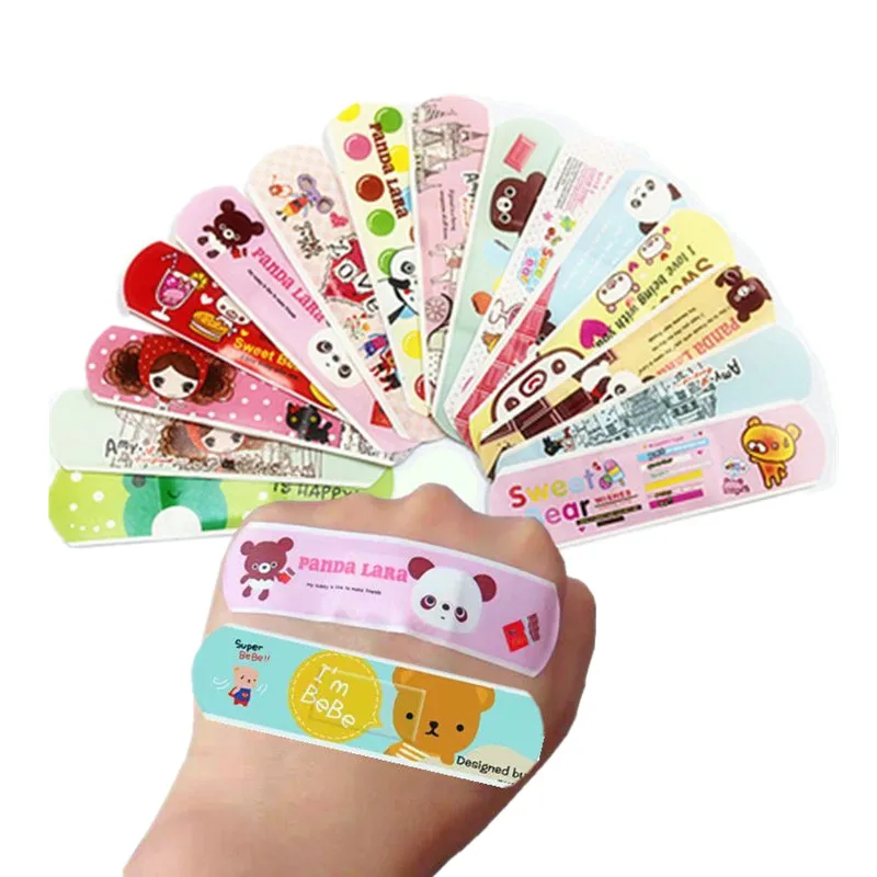 100/120Pcs Set Wound Strips Cartoon Patterned Curitas Band Aid for Children Baby Patch Plaster Dressing Adhesive Bandages