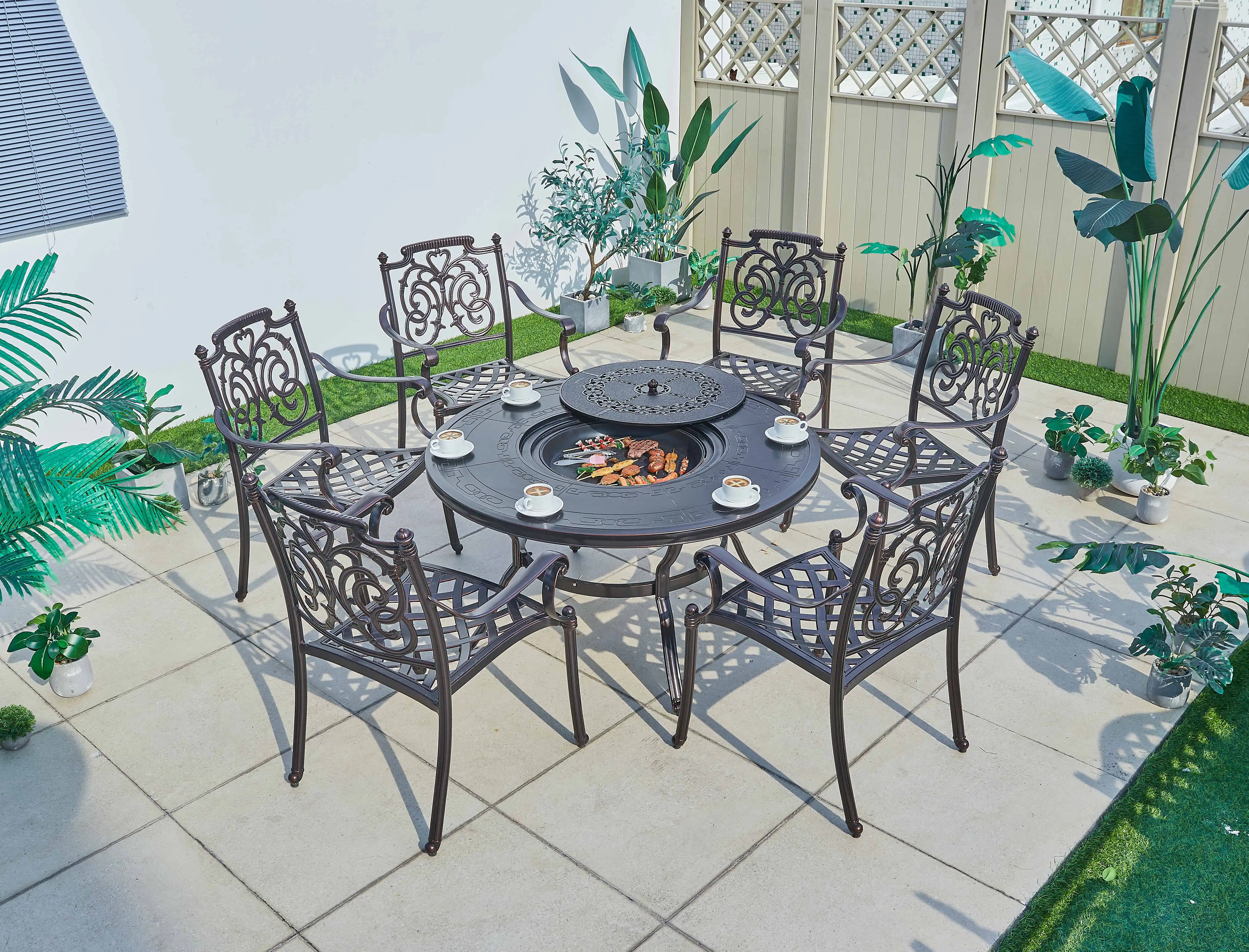 

Garden Sets Outdoor Furniture Patio Set Cast Aluminum Table and Chairs Garden Furniture Set