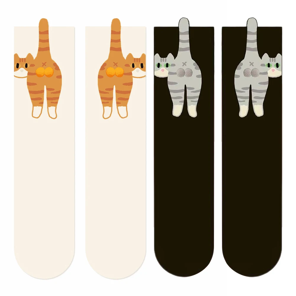 

Cute Cat Socks with Balls Breathable Cat Socks with Fuzzy Balls Novelty Animal Crew Cotton Socks for Outdoor Sports
