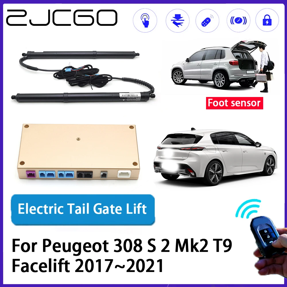 

ZJCGO Car Auto Trunk intelligent Electric Tail Gate Lift Automatic Tailgate Opener for Peugeot 308 S 2 Mk2 T9 Facelift 2017~2021