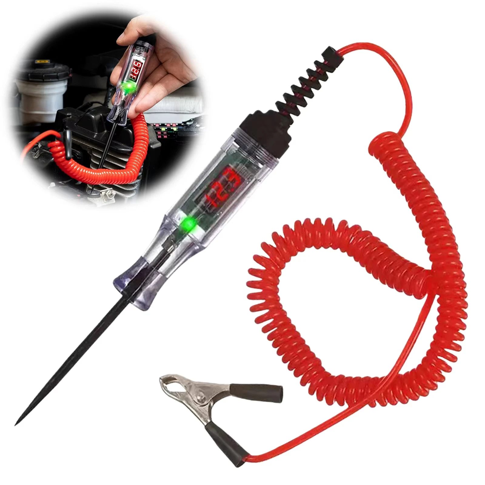 Car Truck Voltage Circuit Tester Auto 3V 48V Tools Car Diagnostic Probe Test Pen Light Bulb Electric Measuring Pen Tools