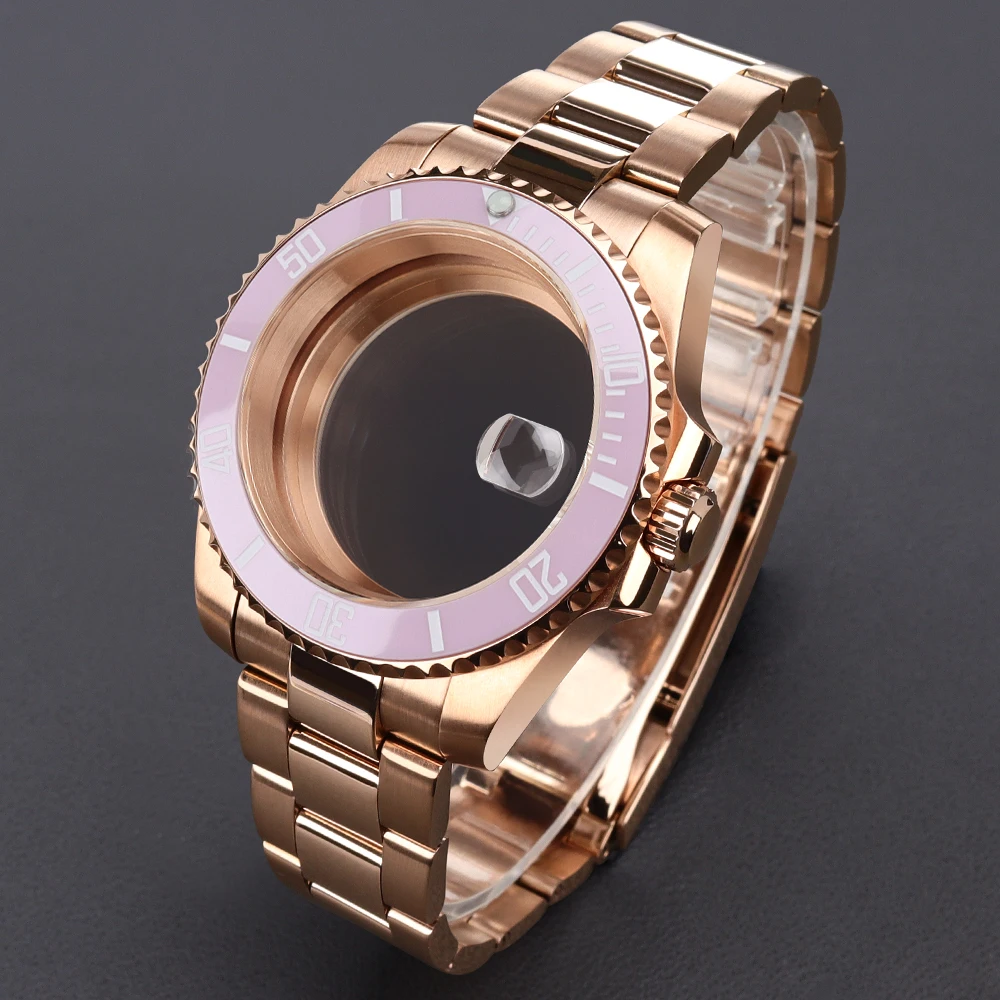 

40mm 20ATM Dive Case For SUB GMT NH34 NH35 NH36 NH38 NH70 NH72 8215 2824 Steel Watch Case Bracelet Sapphire Glass Slide Buckle