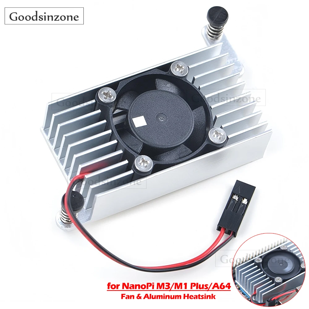 

NanoPi M3 Cooling Kit - 12000 RPM Fan & Aluminum Heatsink for NanoPi M3/M1 Plus/A64 Boards
