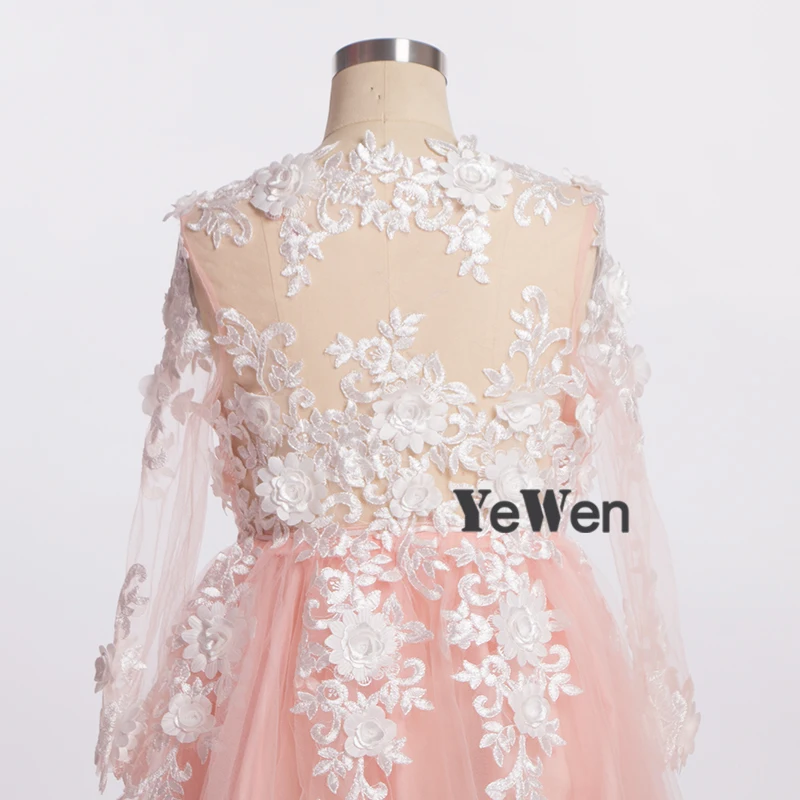 Flower Girl Dresses First Communion Dresses for Girls Lace Floor Length Party Tulle dress Princess Flower Girl Dress YEWEN