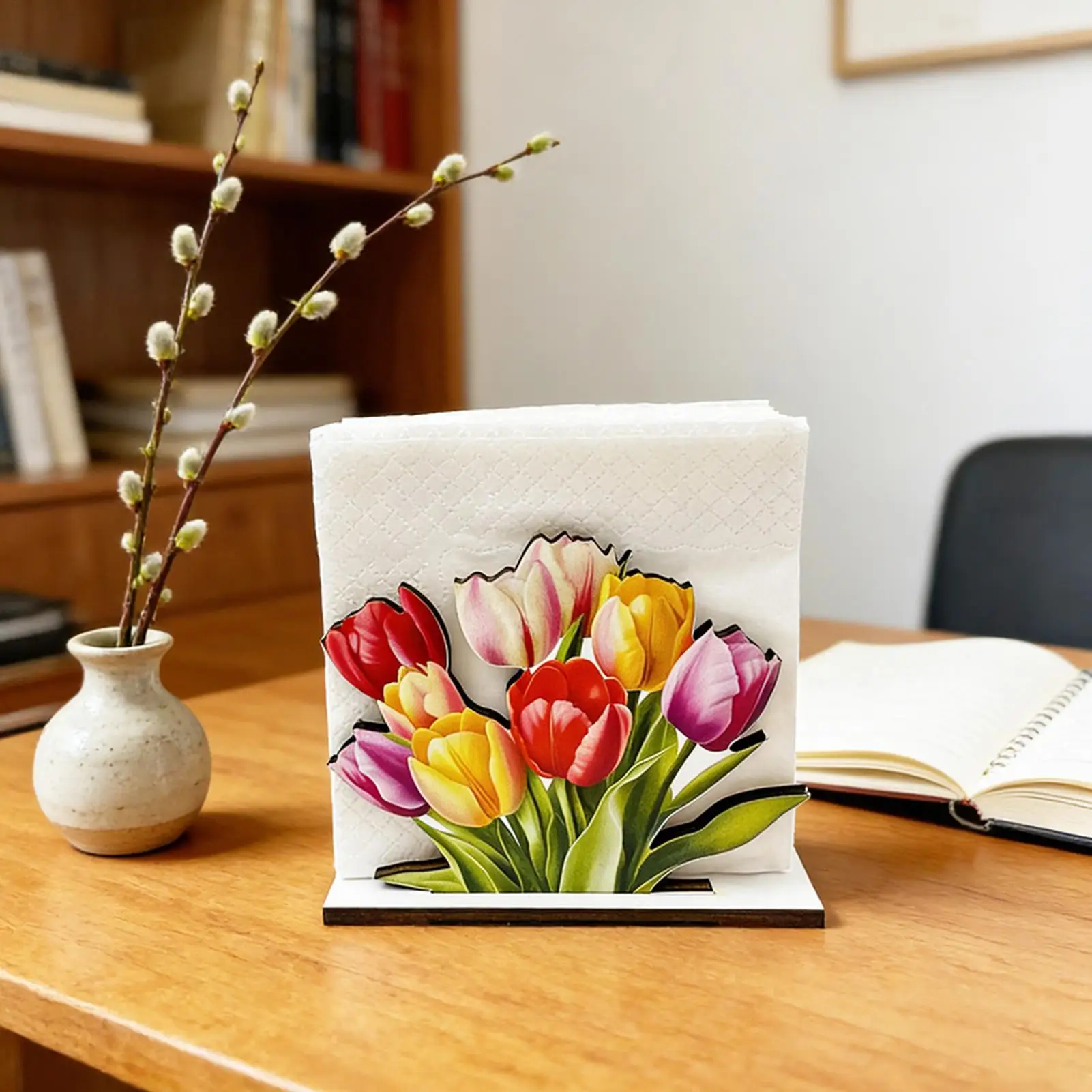 

Держатели для салфеток, 3 шт., деревянные, в форме цветка, для бумажных салфеток, для ресторана, кухни, вечеринки, бара