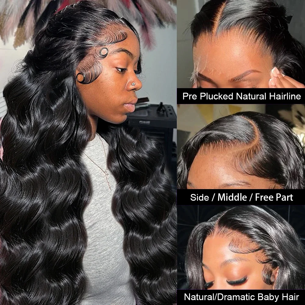 

HD Transparent Lace Frontal Wigs Human Hair 30Inch 13X4 13X6 Body Wave Lace Front Wigs Human Hair Pre Plucked 180 Density