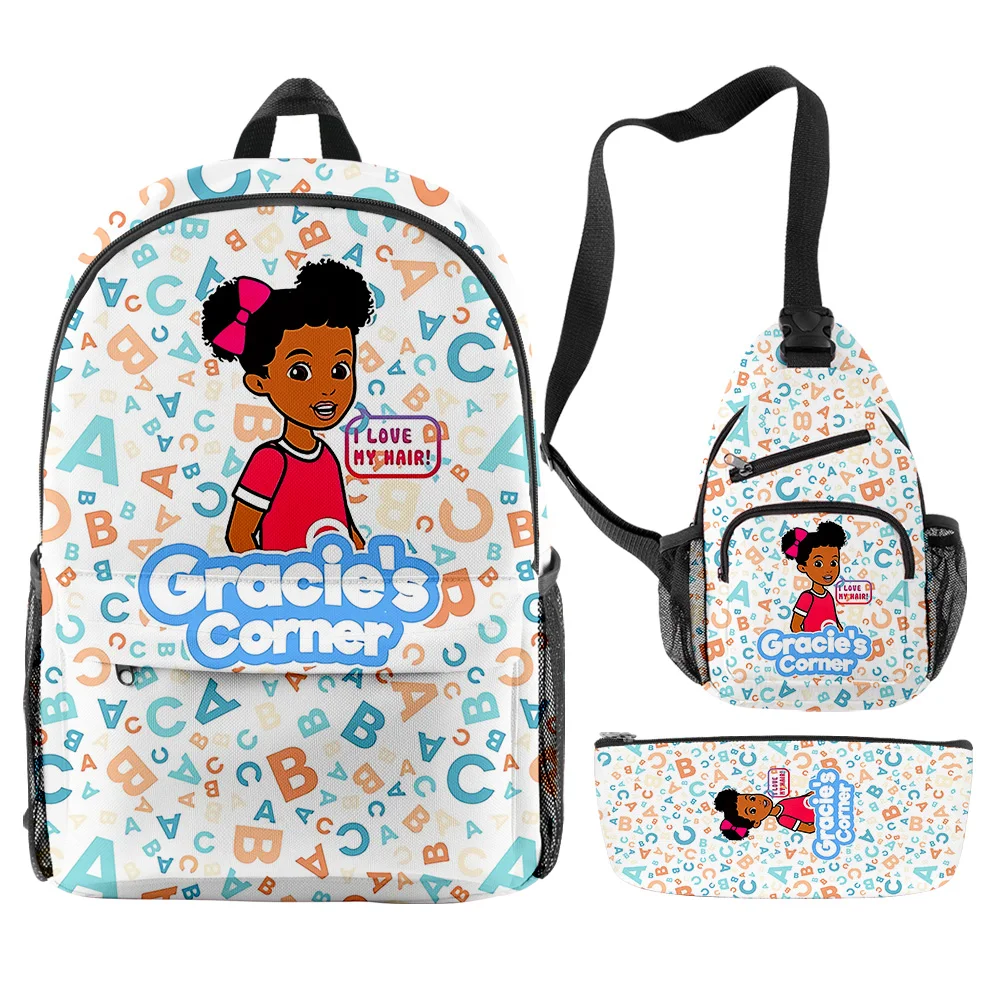 

Роскошная новинка, крутой уголок Gracies, 3D принт, 3 шт./компл., школьные сумки для школьников, дорожный рюкзак для ноутбука, нагрудная сумка, пенал