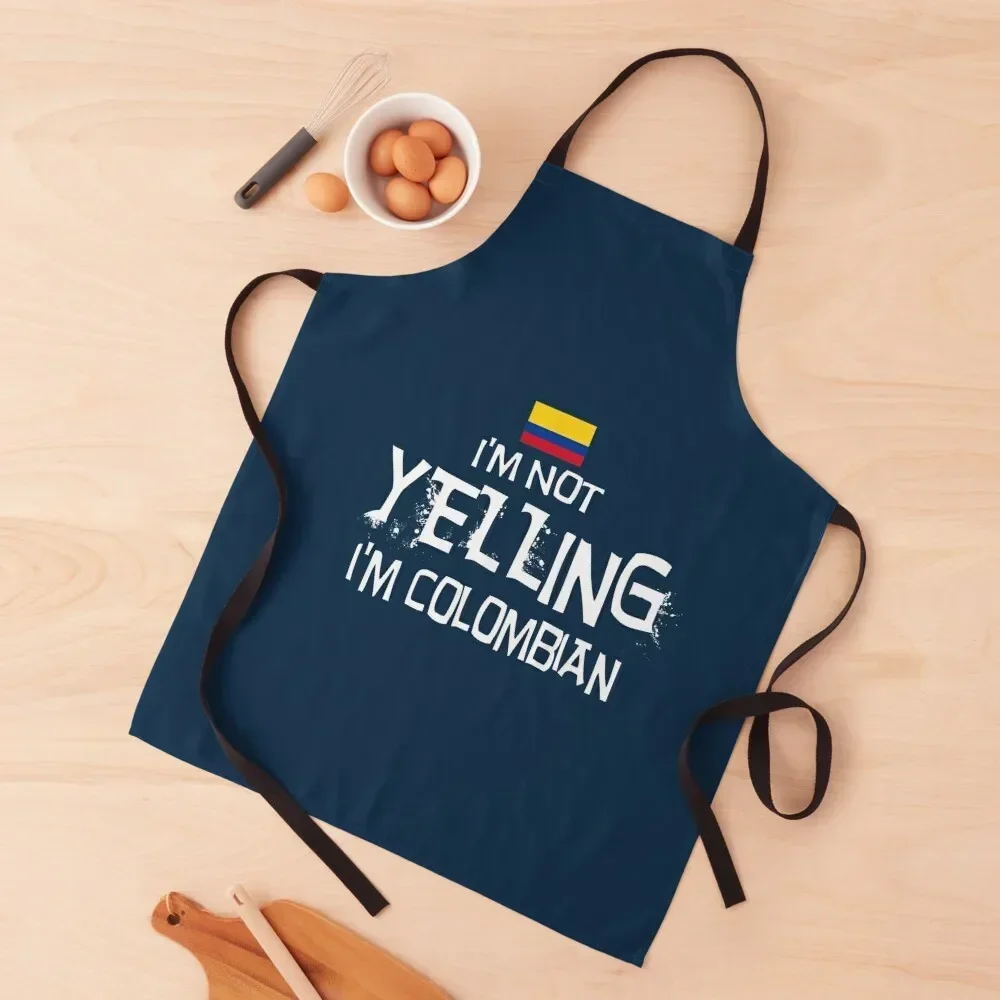 

Flag of the Colombia I'm Not Yelling I'm Colombian Apron Chef Uniform cook wear Chef Accessory Manicurists Apron