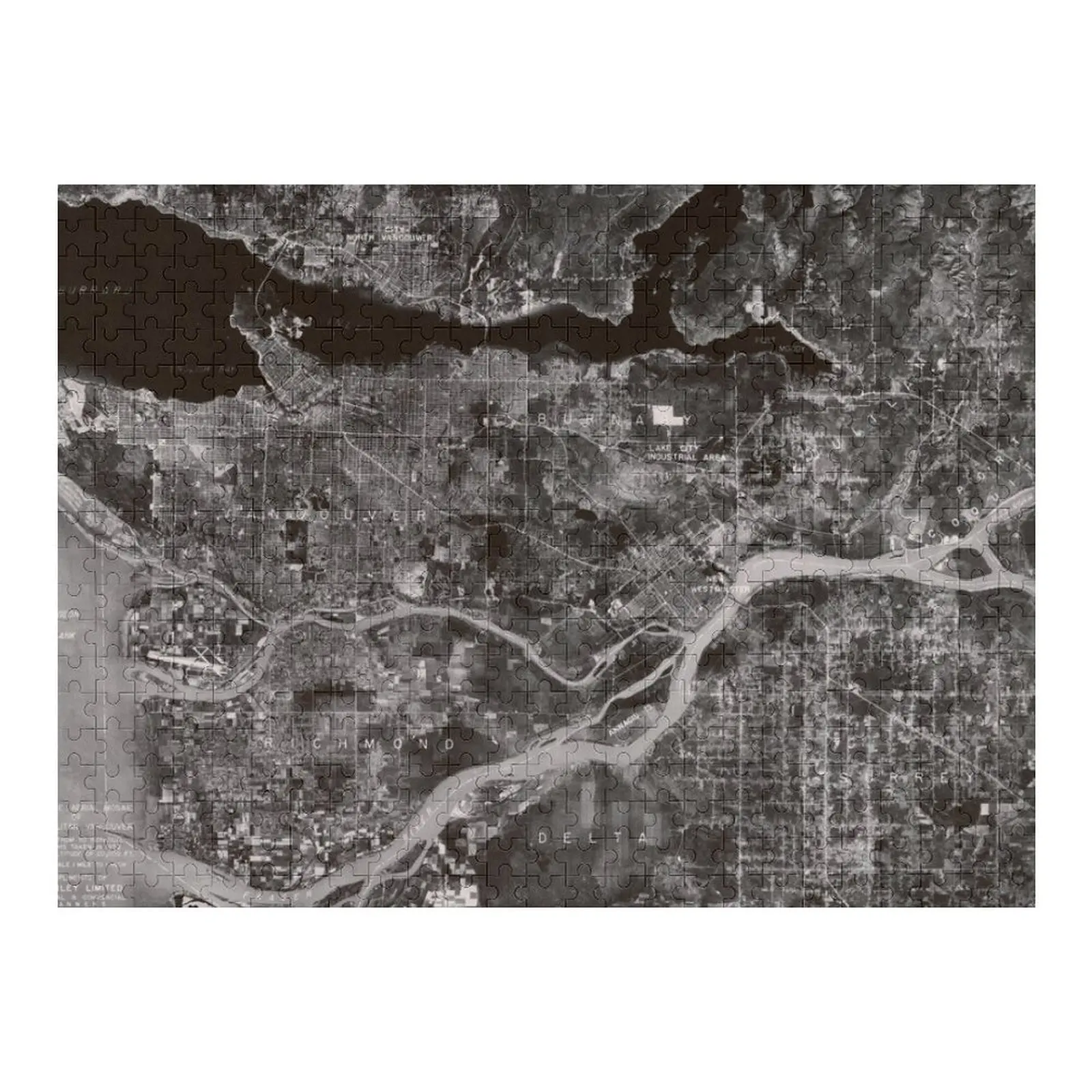 

Composite aerial mosaic of metropolitan Vancouver (1952) Jigsaw Puzzle Custom Photo Custom With Photo Puzzle