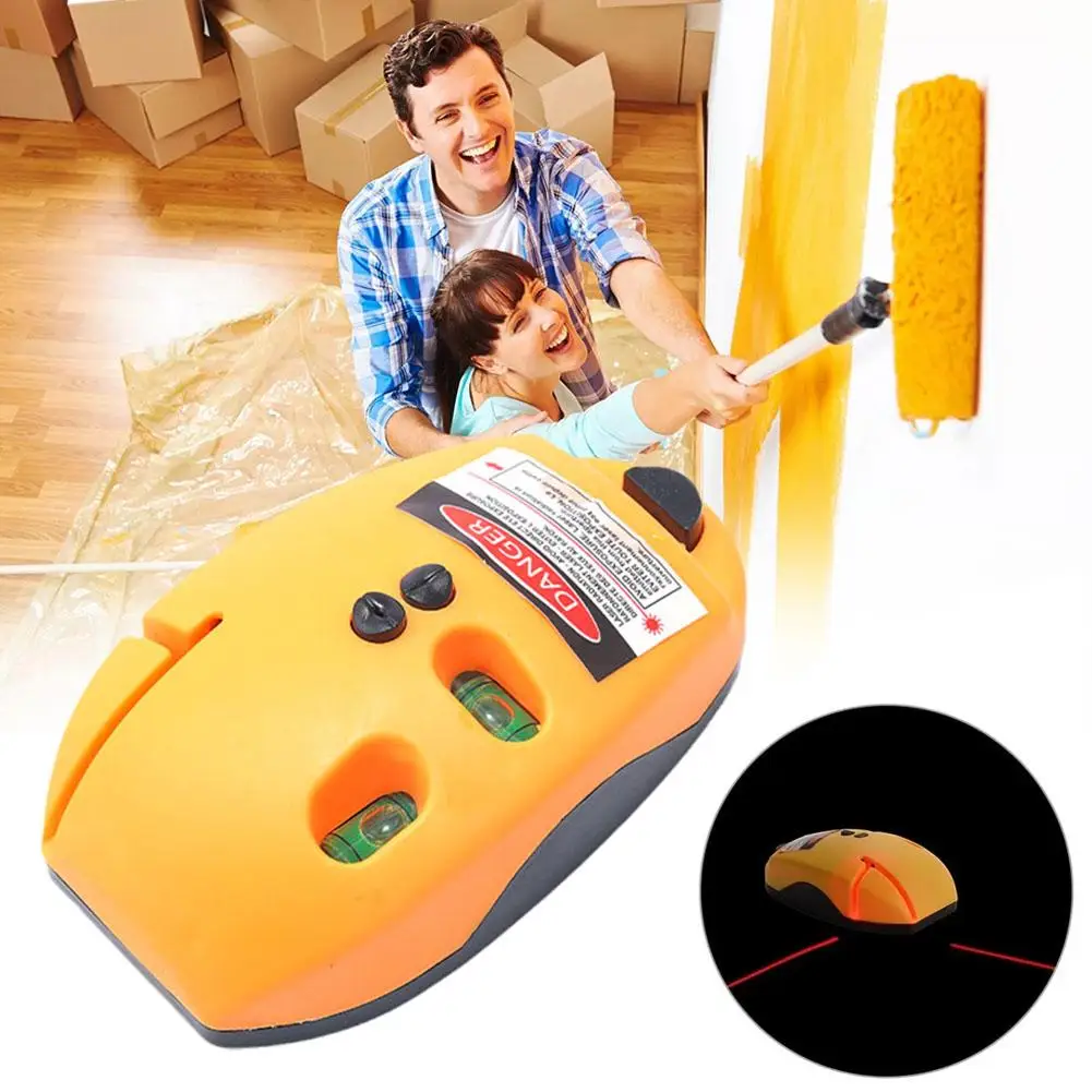 Portable Mini Vertical Laser Spirit Level Laser Straight Measuring Mouse-shaped Level Self-leveling Degree 90 Tool U8A6