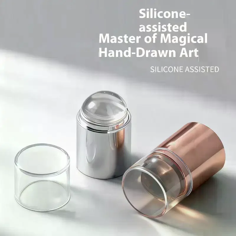 Transparent Mini Nail Seal With Scraper Nails Stamp Template Manicure Design Polish Stencil Nail Art Mold Manicure Tool