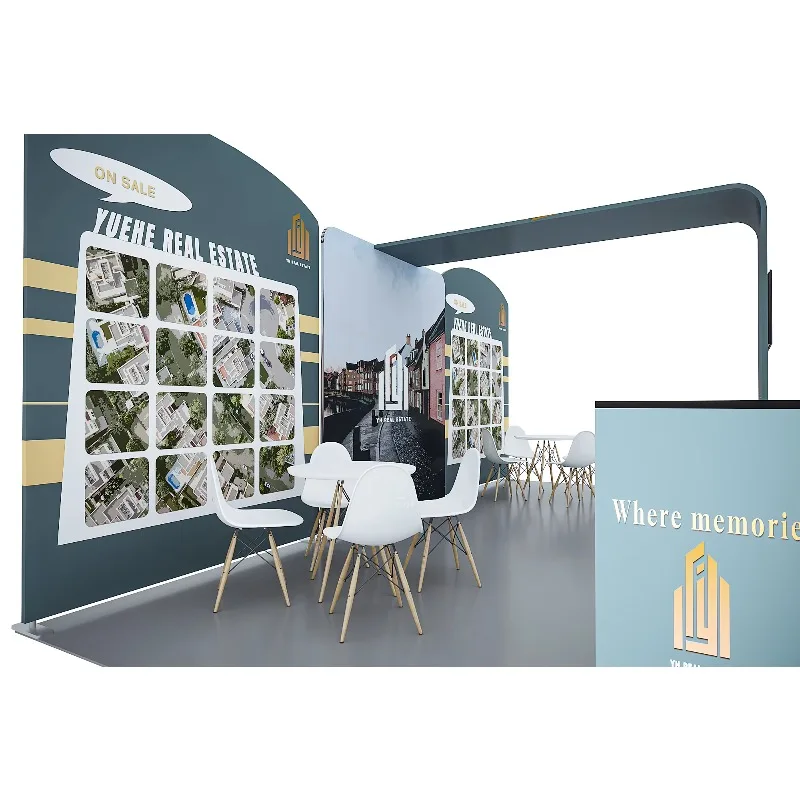 Customizable 10X20FT reusable tension fabric trade show booth with custom background style for exhibition display