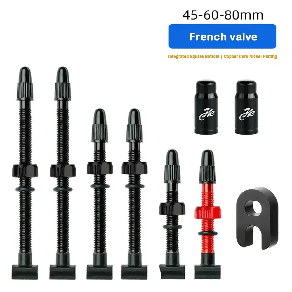 

Multicolor Bicycle Vacuum Tire Valve Nozzle 45/60/80mm Presta Valve FV Presta Air Valve Square Base Aluminum Rod Bicycle Valve