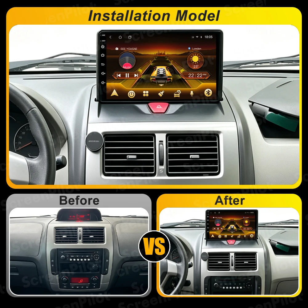 Android 16 For Peugeot Expert 2 For Citroen Jumpy For Fiat Scudo For Toyota Proace 2007-2017 Car Radio 2K QLED 8 Core 5G 9 Inch