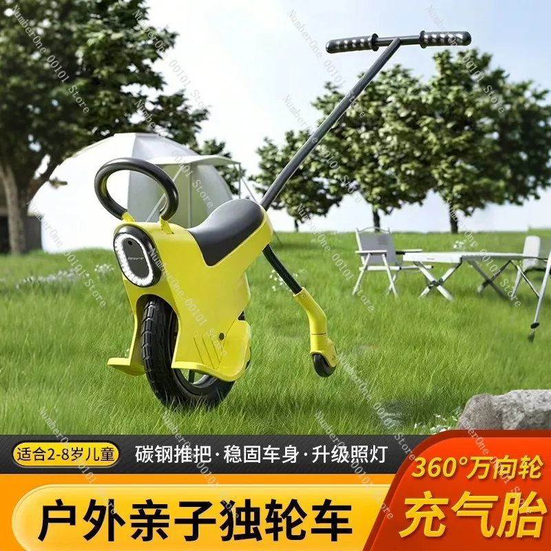 Outdoor Family Camping Kids Push Tricycle Lightweight Parent Child Stroller Ride On Toy Car with Lighting Portable Baby Walking