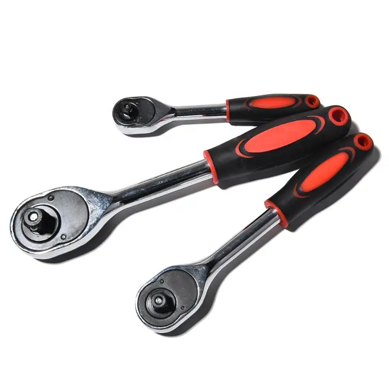 1/4 3/8 1/2 Inch Ratchet Wrench 24 Tooth Drive Ratchet Socket Wrench Tool Multifunction DIY Hand Tool Ratchet Handle Wrench