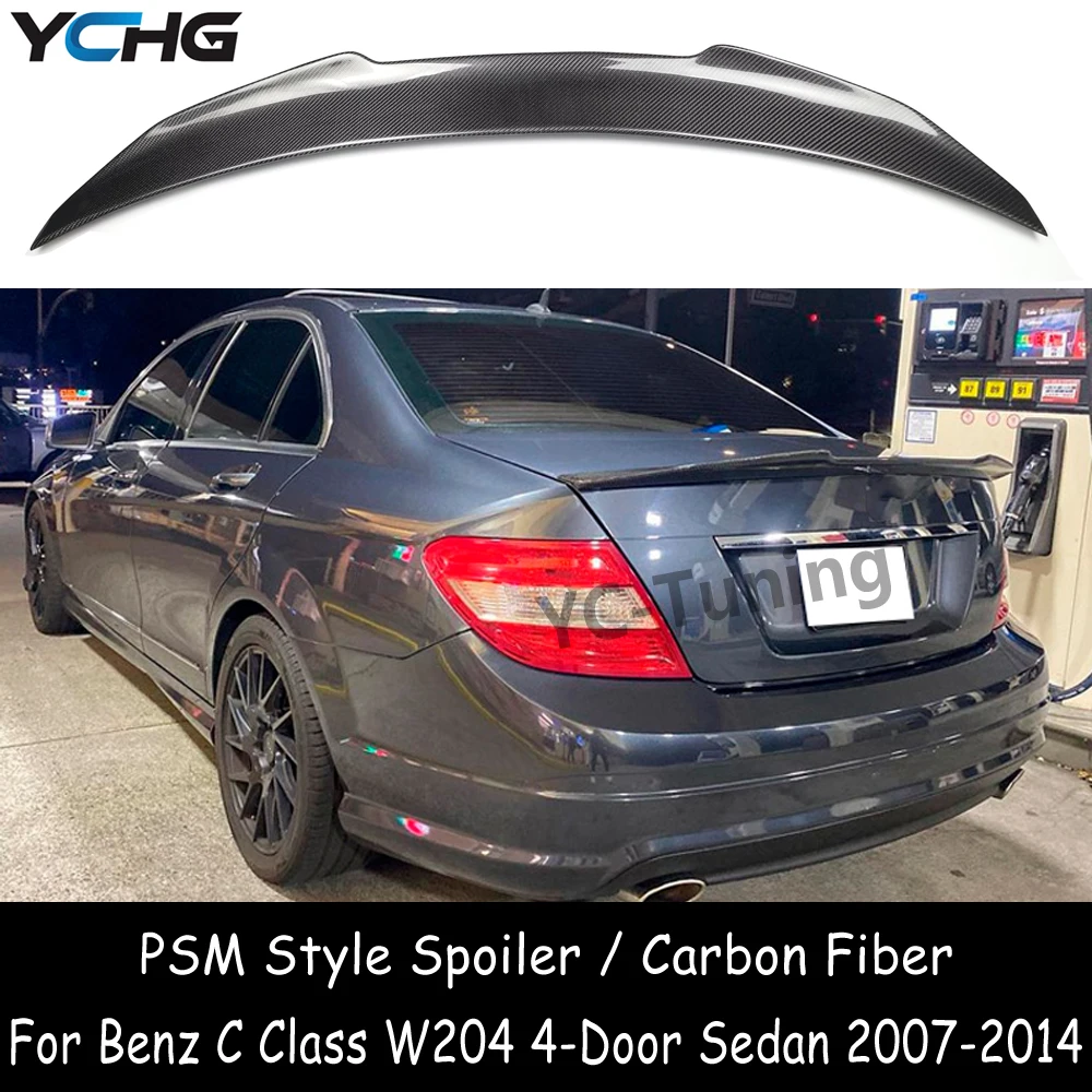 

W204 PSM Style Carbon Fiber Rear Trunk Spoiler for Mercedes Benz C Class W204 Sedan C180 C200 C250 C300 C350 Spoiler 2007-2014