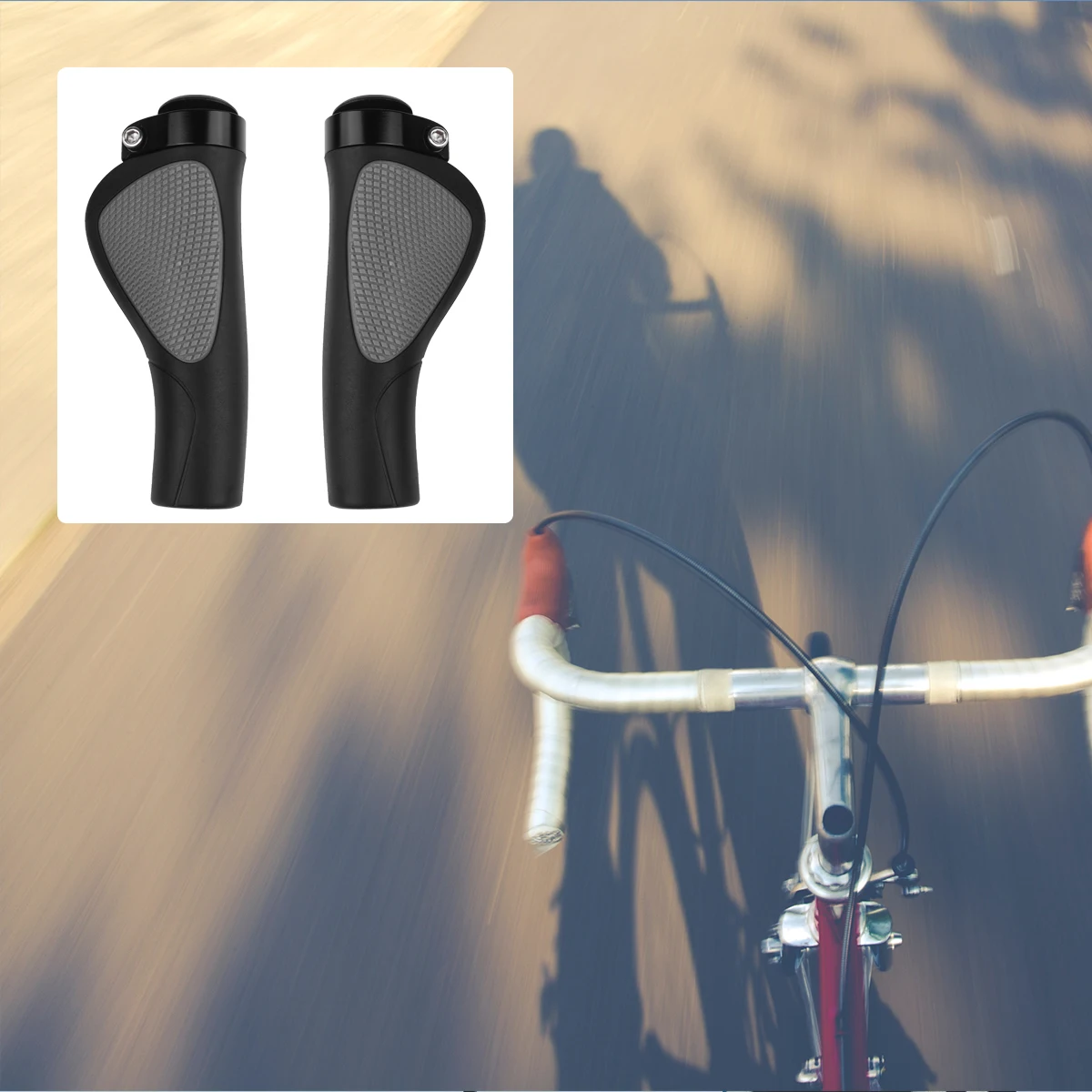 1Pair Bike Handlebar Locking Covers Anti-Slip Durable Handle Grips Cycling Accessories for Long Distance Comfort Pain Relief