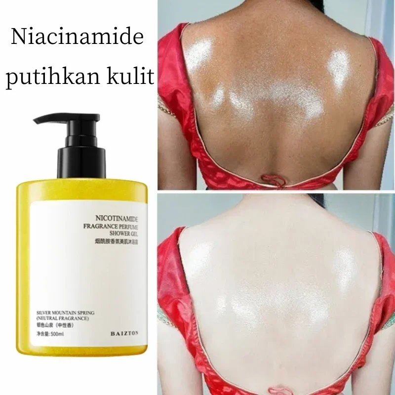 Niacinamide Body Wash Bleach Skin Whitening Whole Body Brightening Deep Cleansing Exfoliating Dark Skin  500ml