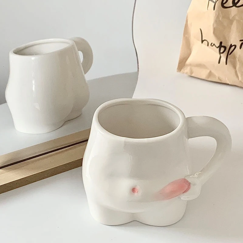 Ceramic Cute Pinch Belly Mugs High Appearance Level Coffee Cup Milk Tea Water Cups Creative Mug Drinking Coffee Kitchenware Gift