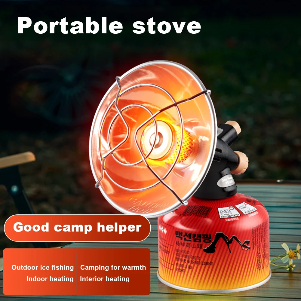 Portable Propane Heater with Protective Mesh Mini Camping Heater Safe Tent Heater Gas Heater for Outdoor Fishing Camping