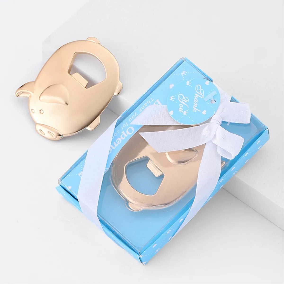 

Free shipping 20pcs/lot baby showers lovely pig bottle openers in blue and pink wedding favors