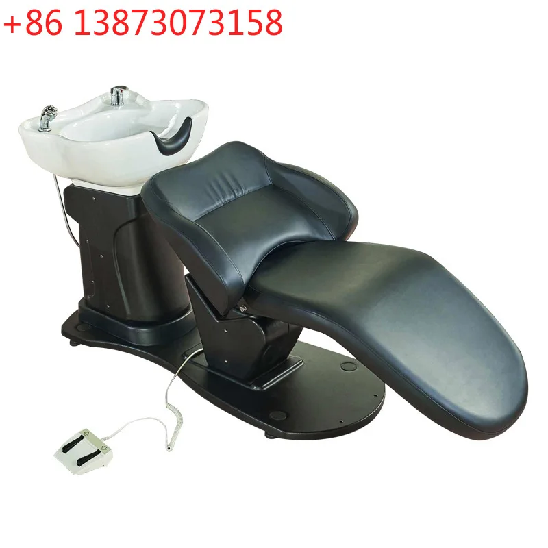 

Простая парикмахерская в японском стиле, полностью автоматическая электрическая массажная кровать для шампуня, салон красоты, вращающаяся кровать в японском стиле